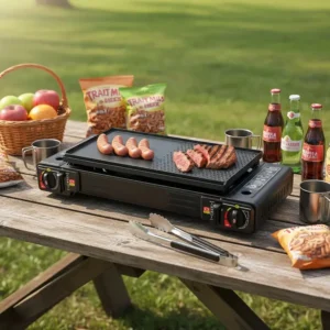 2-Burner Camping Stove Portable Gas Stove Kit